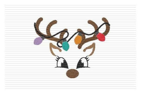 Review: Christmas Deer Face Cute Reindeer Embroidery Design