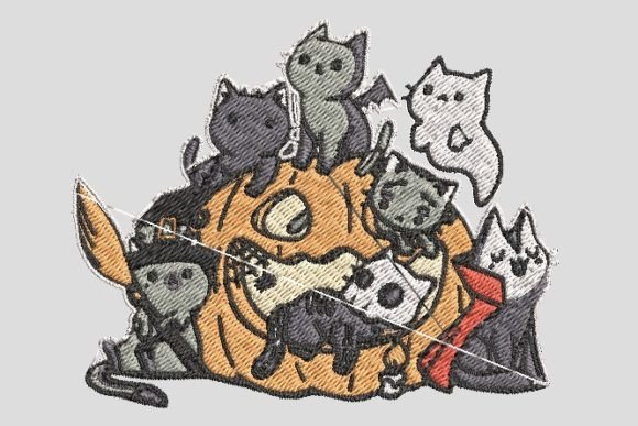 Review: Halloween Cats with Pumpkin Embroidery File