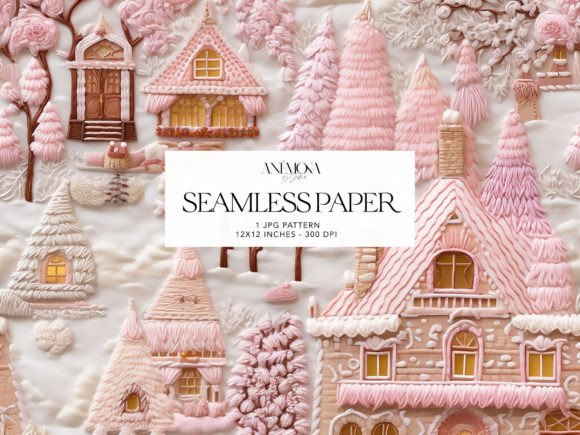 Reviewing Pink Christmas Village Embroidery Paper