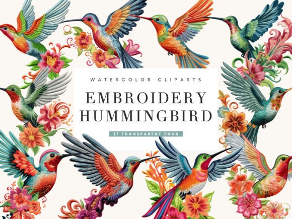 Reviewing the Embroidery Hummingbird Clipart Bundle
