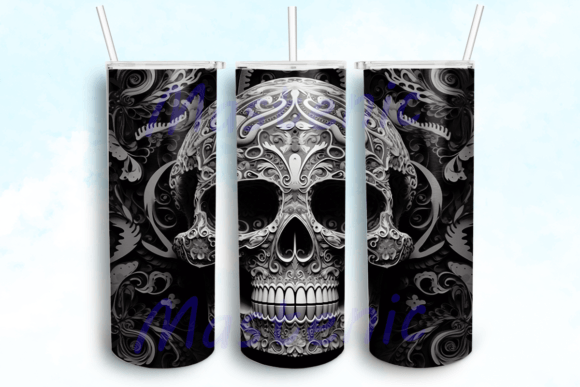 Reviewing the Embroidery Skeleton Skull Tumbler PNG for Apparel